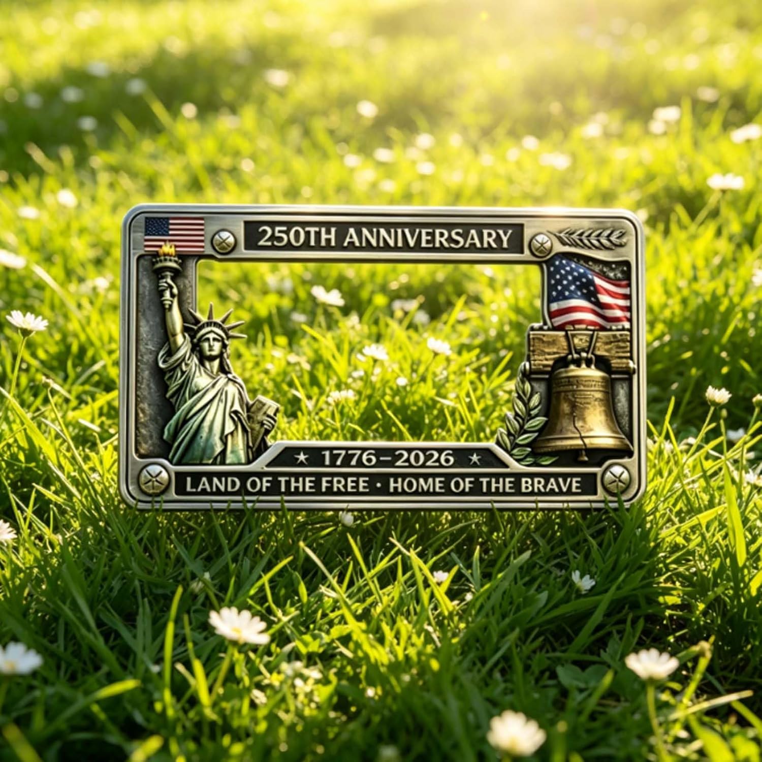 250th Anniversary License Plate Frame + Commemorative Medal Set