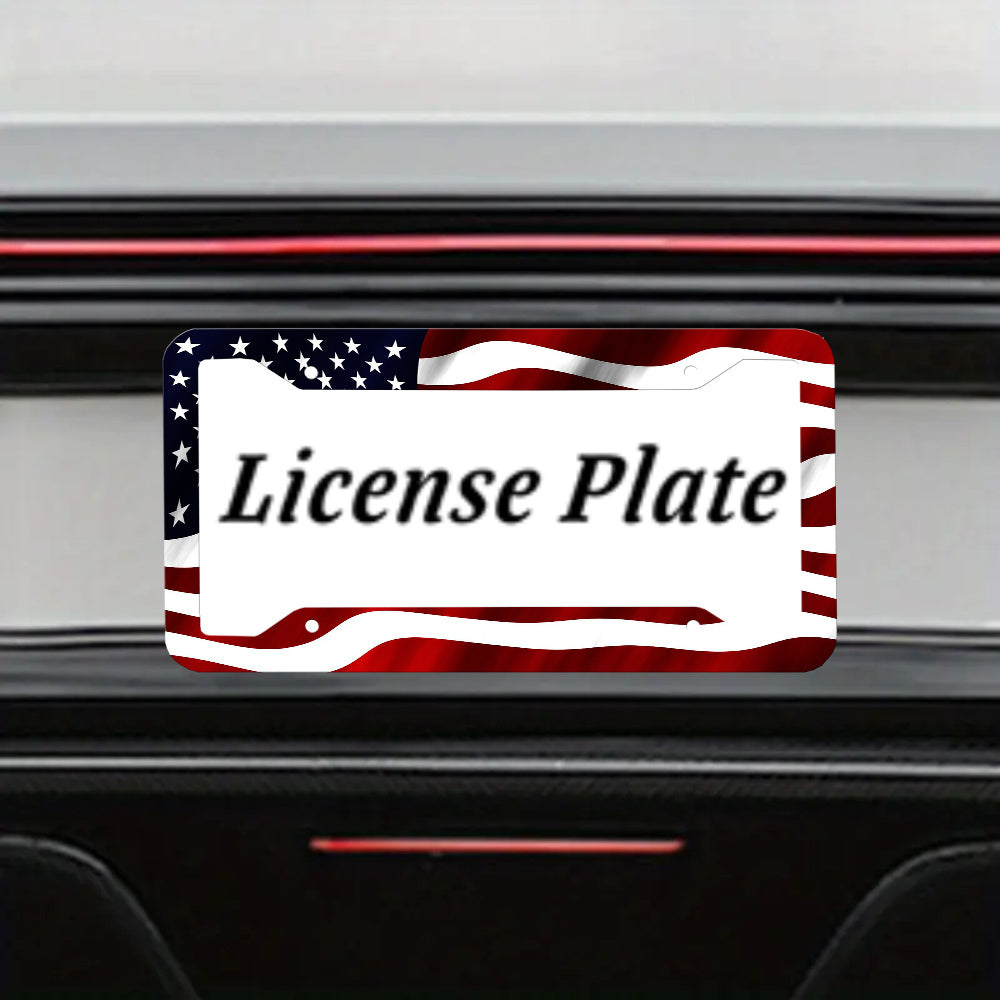 American Flag License Plate Frames — Aluminum 2-Pack