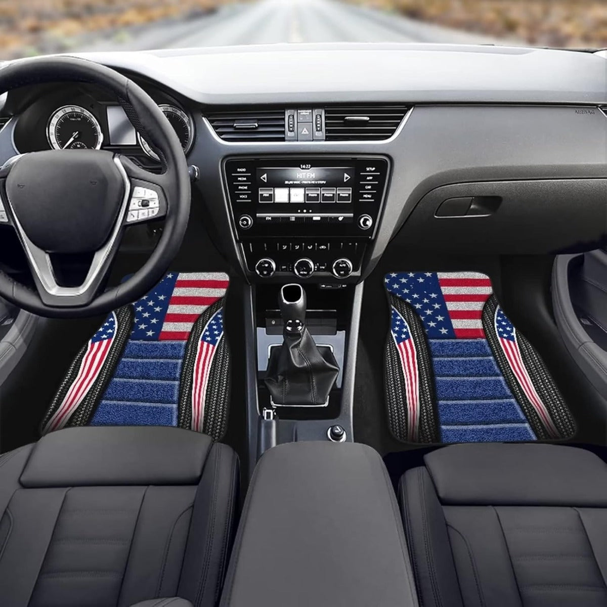 American Flag Car Floor Mats — Patriotic 4-Piece Set