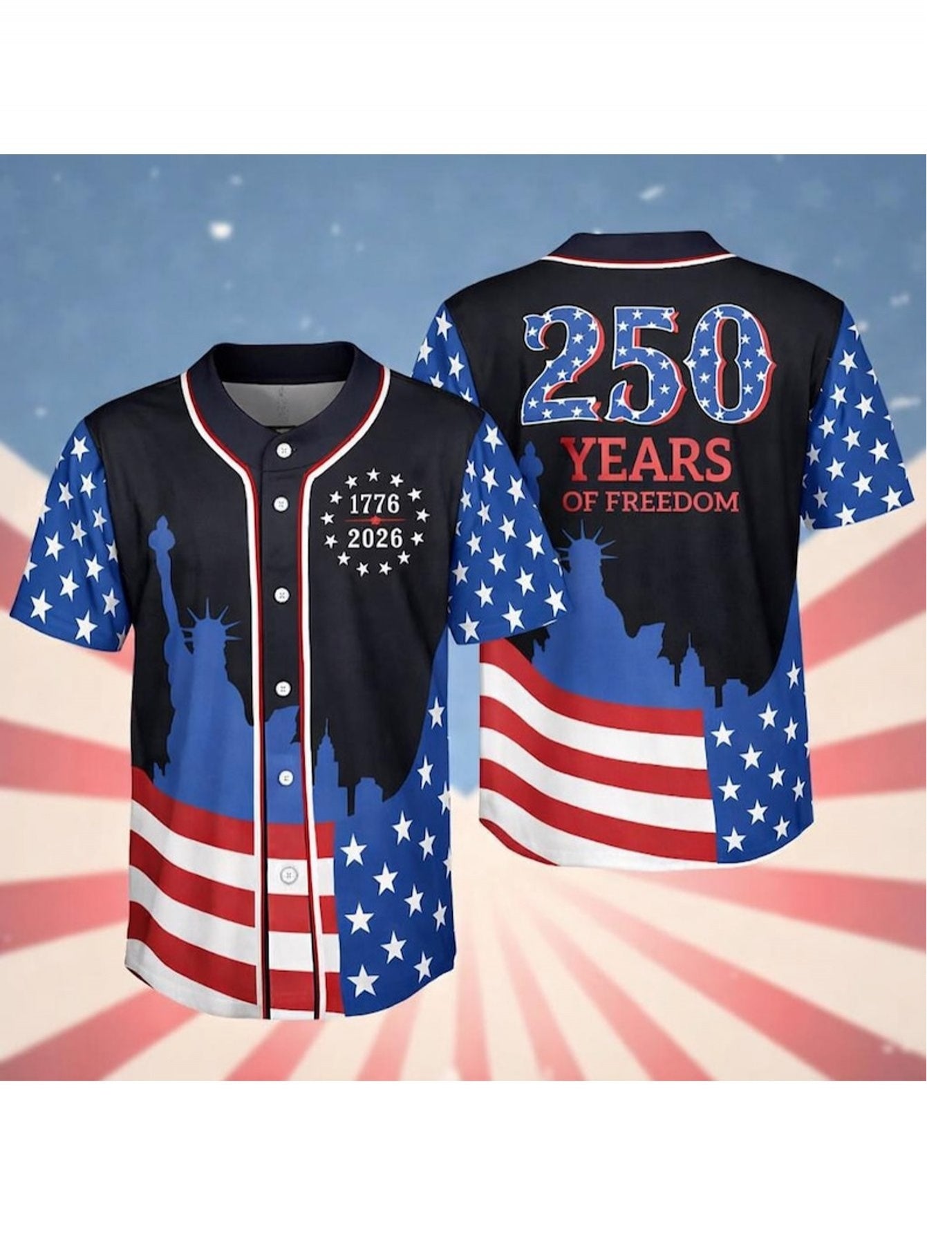 3D-Print 250th Anniversary Baseball Jersey — 1776–2026