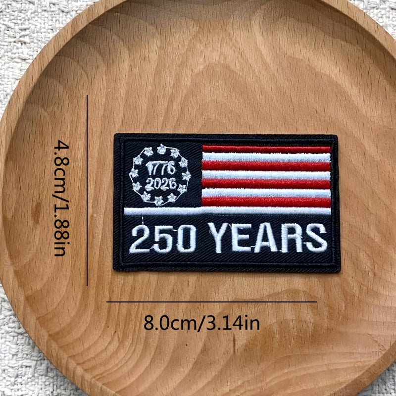 250th Anniversary Embroidered Patches — Set of 3 Iron-On Appliques