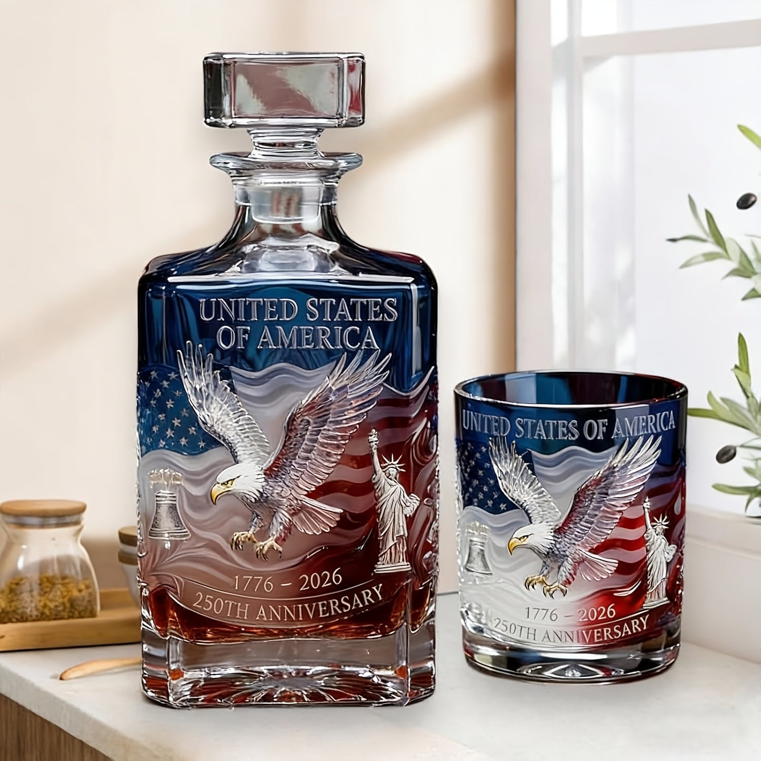 250th Anniversary Whiskey Decanter & Glass Set — 2-Piece