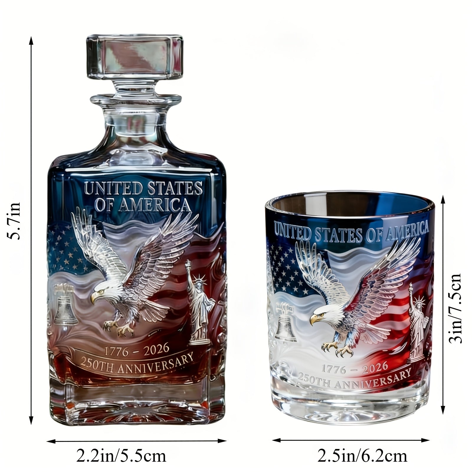 250th Anniversary Whiskey Decanter & Glass Set — 2-Piece