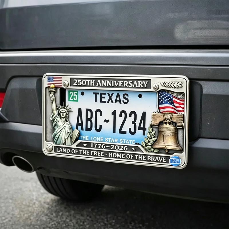 250th Anniversary License Plate Frame — Iron, Universal Fit