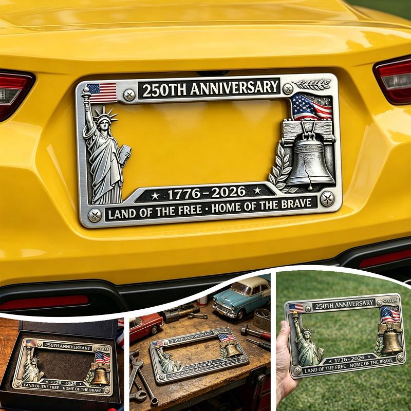 250th Anniversary License Plate Frame — Iron, Universal Fit